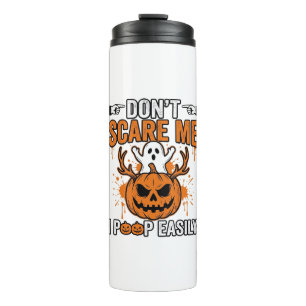 Funny Halloween Ghost Pumpkin Quote Vector Design_ Thermal Tumbler