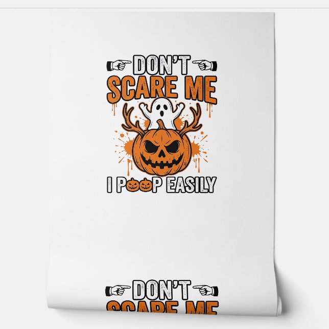 Funny Halloween Ghost Pumpkin Quote Vector Design_ Wallpaper (Unrolling)