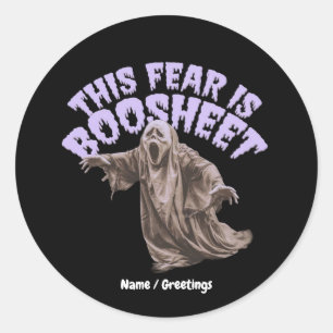 Funny Halloween Ghost Quote Artwork  Classic Round Sticker