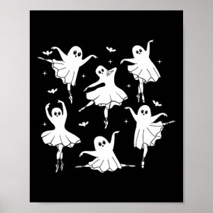 Funny Halloween Ghost Shirt For Dance Teacher Ball Poster