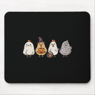 Funny Halloween Ghost Spooky Chickens Ghost Chicke Mouse Pad