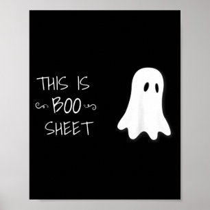 Funny Halloween Ghost This is Boo Sheet Poster