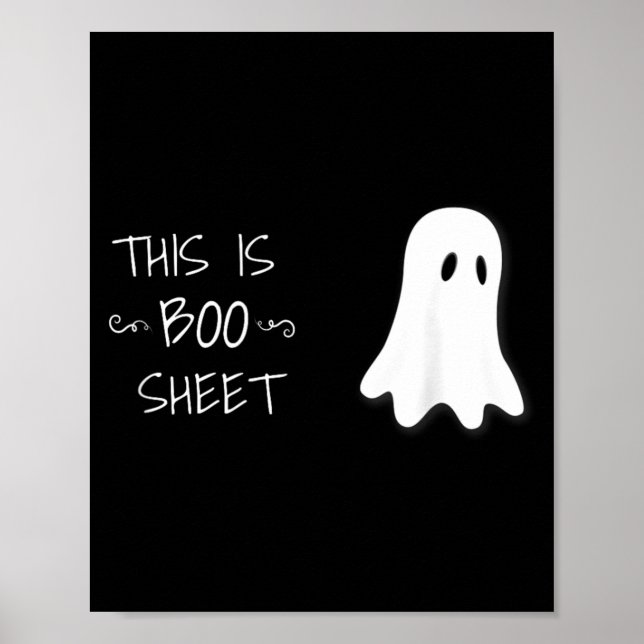 Funny Halloween Ghost This is Boo Sheet Poster (Front)