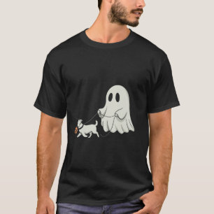 Funny Halloween Ghost Walking Dog ghost dog night  T-Shirt