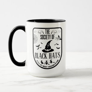 Funny Halloween gift black hat witch broomstick Mug