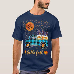 Funny Halloween Gnomes Witch Holding Pumpkin Ridin T-Shirt