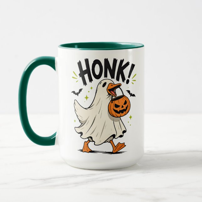 Funny Halloween Goose Ghost Mug (Left)