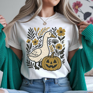Funny Halloween Goose Shirt, Boho Autumn Fall Tee
