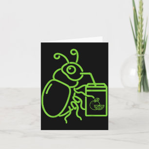 Funny Halloween Graphic Green Halloween Beetle Card