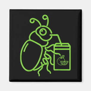 Funny Halloween Graphic Green Halloween Beetle Magnet