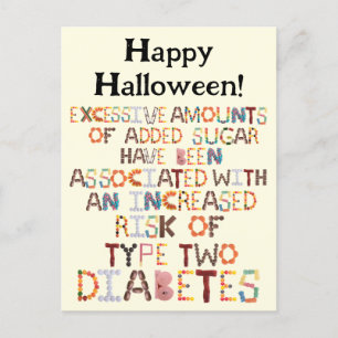 Funny Halloween Greeting - Diabetes Postcard