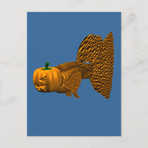 Funny Halloween Guppy Postcard