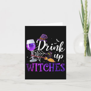 Funny Halloween Hat Drink Up Witches Funny Drink U Card