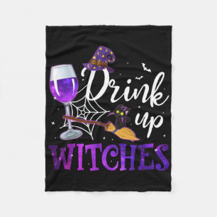 Funny Halloween Hat Drink Up Witches Funny Drink U Fleece Blanket