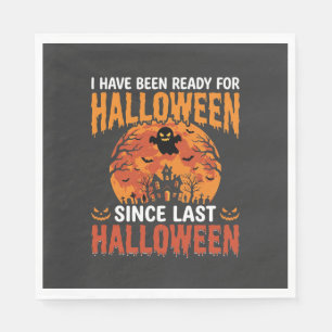 Funny Halloween Haunted House Ghost Moon Design Napkin