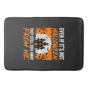 Funny Halloween Haunted House Quote Graphic Bath Mat