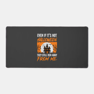 Funny Halloween Haunted House Quote Graphic Desk Mat