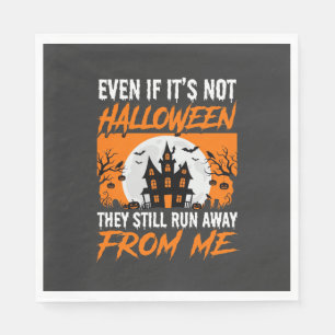 Funny Halloween Haunted House Quote Graphic Napkin