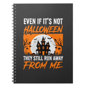 Funny Halloween Haunted House Quote Graphic Notebook