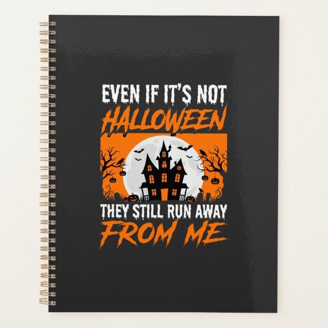 Funny Halloween Haunted House Quote Graphic Planner (Front)