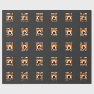 Funny Halloween Haunted House Quote Graphic Wrapping Paper