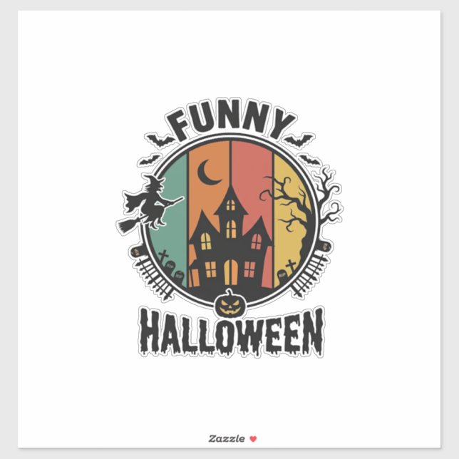 Funny Halloween Haunted House Vintage Vector Desig (Sheet)