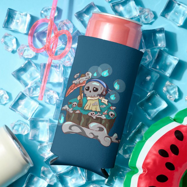 Funny Halloween Headphone Seltzer Can Cooler (In Situ Summer)