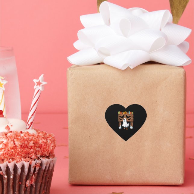 funny halloween heart sticker (Party)