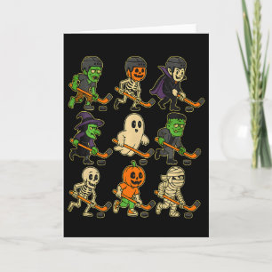 Funny Halloween Hockey Monsters Spooky Sports Card