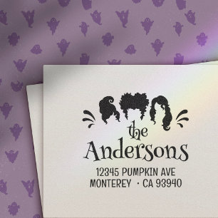 Funny Halloween Hocus Pocus Sisters Return Address Self-inking Stamp
