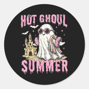 Funny Halloween Hot Ghoul Summer Summerween Spooky Classic Round Sticker