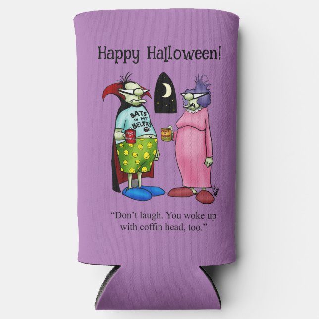 Funny Halloween Humour Can Cooler Gift (Front)