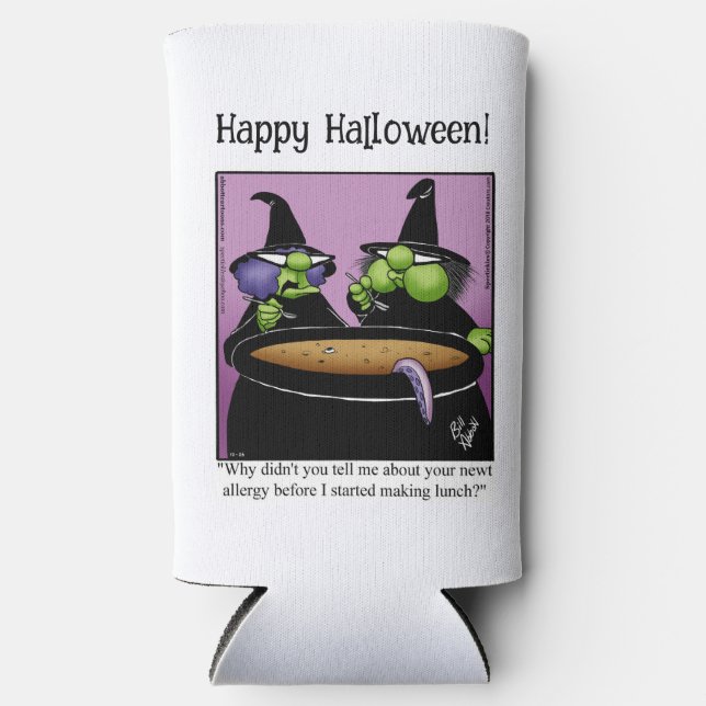 Funny Halloween Humour Can Cooler Gift (Front)