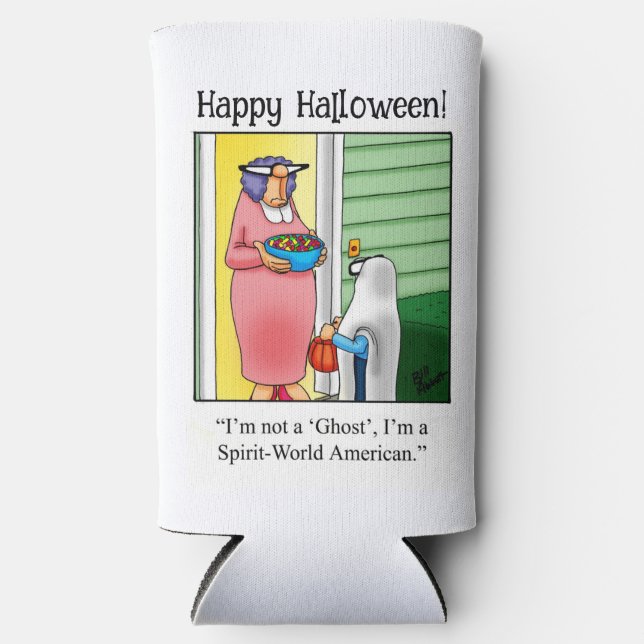 Funny Halloween Humour Can Cooler Gift (Front)