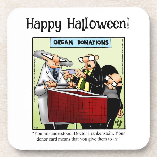 Funny Halloween Humour Coasters (Front)