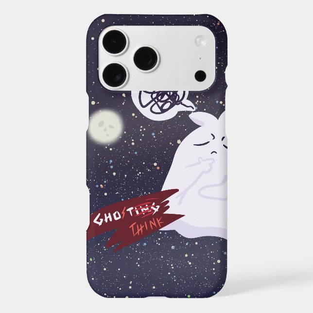 Funny Halloween Humour Overthinking Ghost (Back)