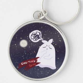 Funny Halloween Humour Overthinking Ghost Key Ring