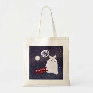 Funny Halloween Humour Overthinking Ghost Tote Bag