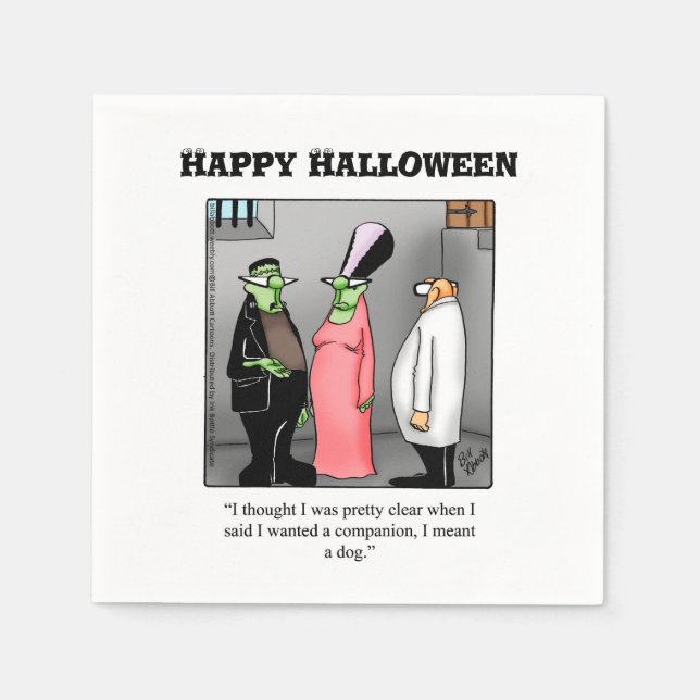 Funny Halloween Humour Party Napkins  (Front)