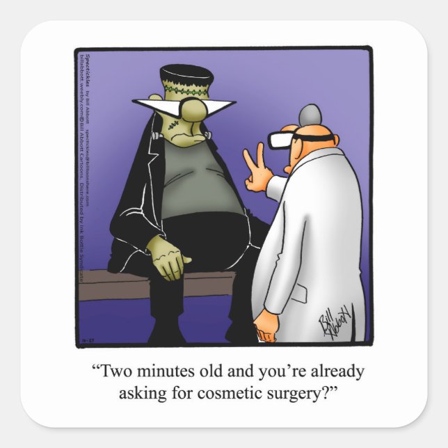 Funny Halloween Humour Sticker (Front)