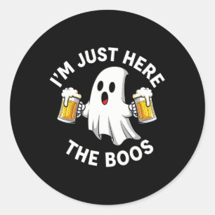 Funny Halloween I'm Just Here For The Boos Costume Classic Round Sticker