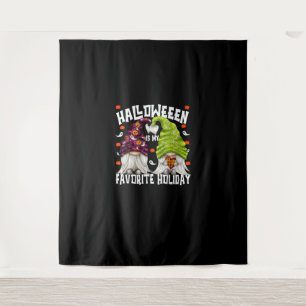Funny Halloween Is My Favourite Holiday Gnome Hall Tapestry
