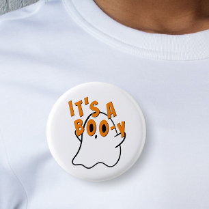 Funny Halloween It's A Boy Ghost Baby Gender 3 Cm Round Badge