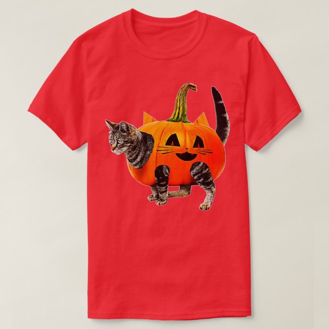 Funny Halloween Jack-O-Lantern Pumpkin Cat  for Me T-Shirt (Design Front)