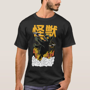 Funny Halloween - Japanese Kaiju Monster Cat T-Shirt