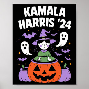 Funny Halloween Kamala Harris Pumpkin 2024  Poster