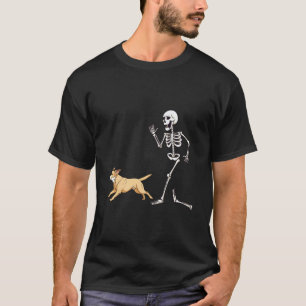 Funny Halloween Labrador Retriever and Skeleton T-Shirt