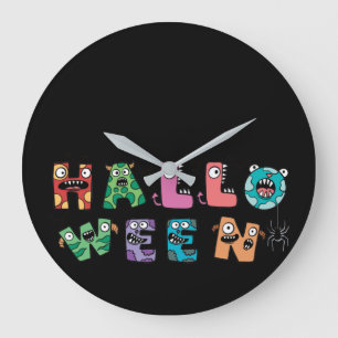 Funny Halloween Large Clock