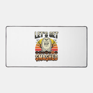 Funny Halloween Let’s Get Smashed Graveyard Design Desk Mat