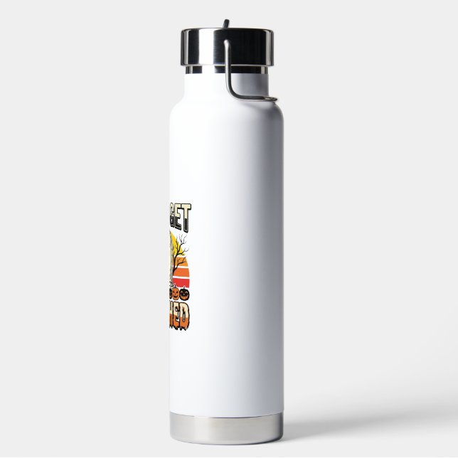 Funny Halloween Let’s Get Smashed Graveyard Design Water Bottle (Left)